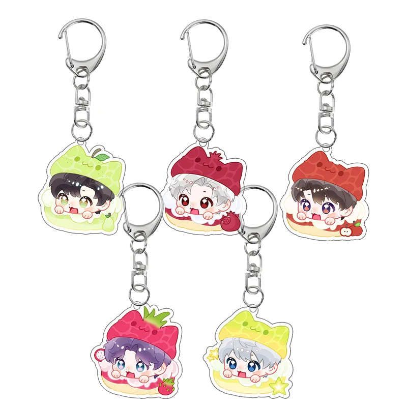 

Anime Cartoon Anime Boy Acrylic Keychain Fruit Cat Ear Dessert Theme Cute Accessory Backpack Homemade Charm Pendant Gifts Toys