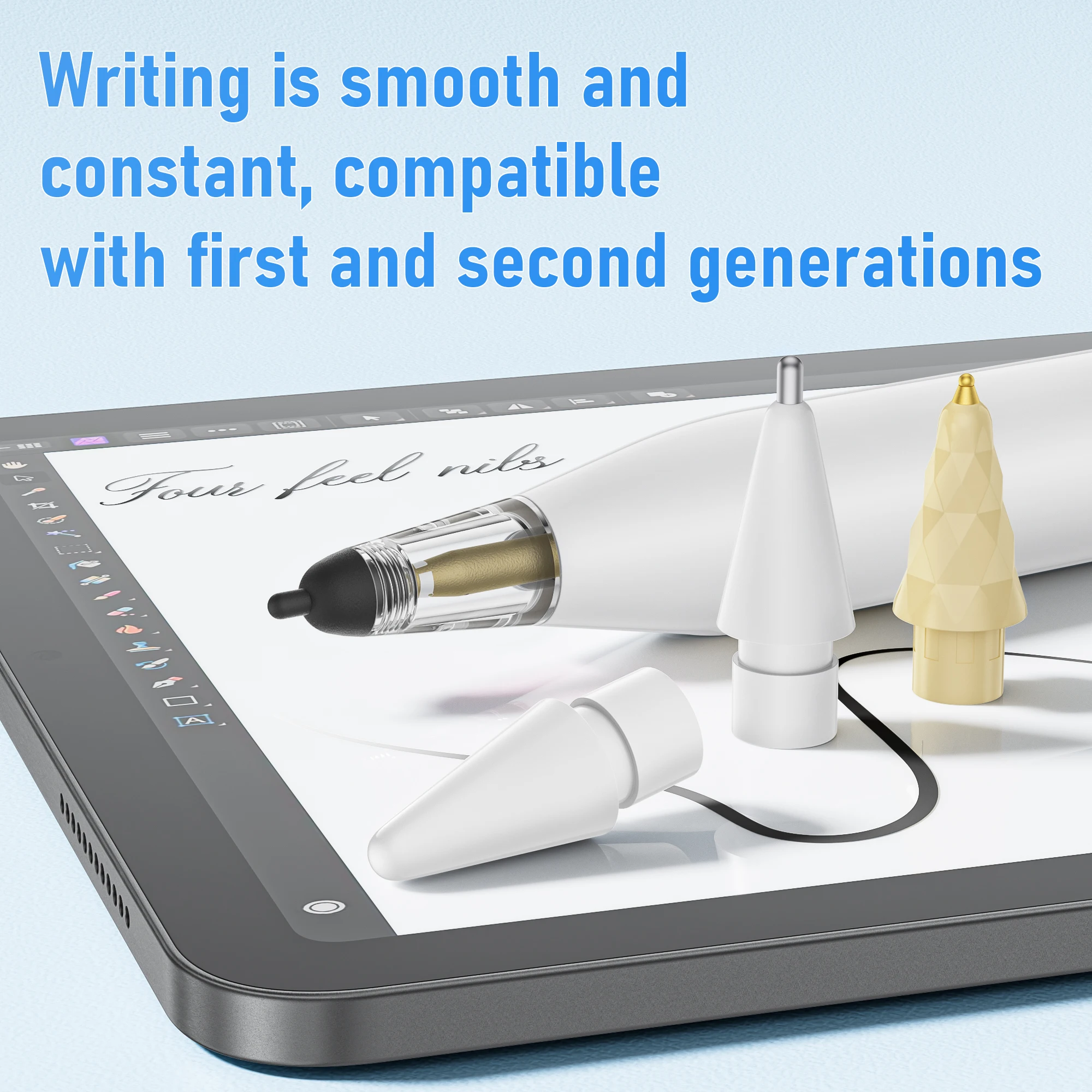 Upgraded Pencil Tips fits for Apple 2nd 1st Gen USB-C Version iPad Pro Pencil,No Wear Out Fine Point Precise Control Apple Pen T
