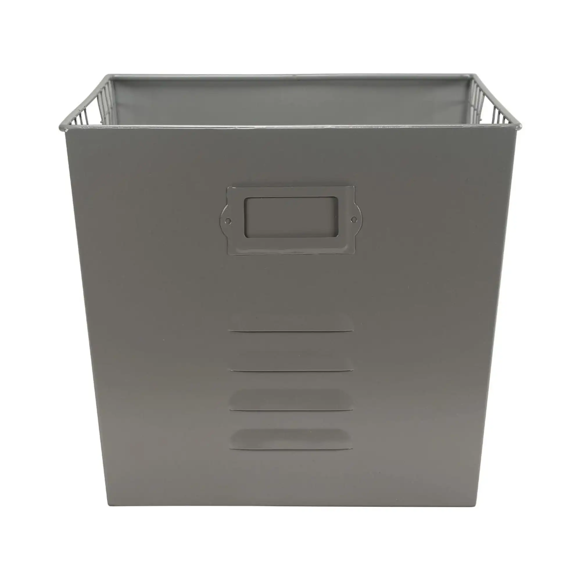 

12.75 Gray Rectangular Metallic Wire Storage Basket