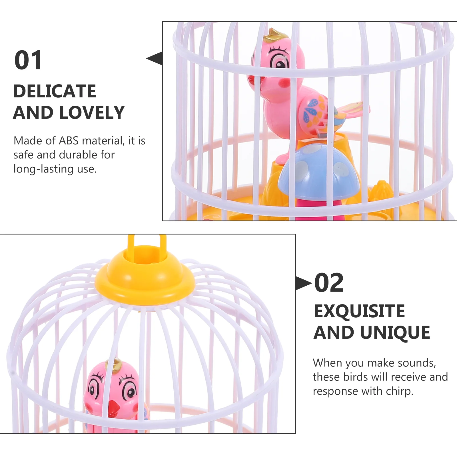 Unique Light Music Bird Cage Child Toys Voice Birdcage Abs Musical Practical Educational Plaything