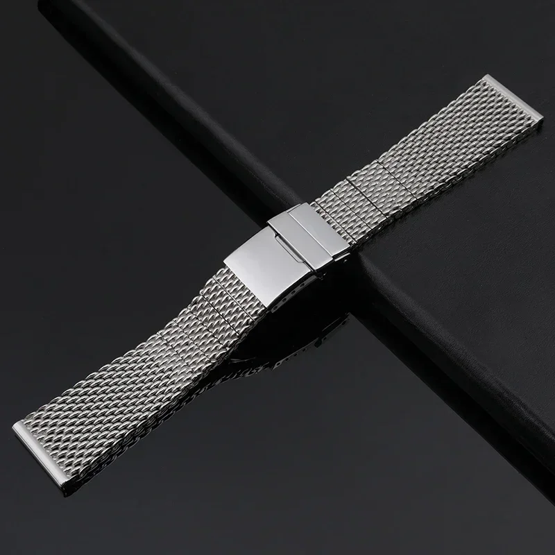 316L Quality Stainless Steel 22mm 24mm Watch Band For Breitling Strap Superocean Heritage Solid Metal Bracelets Mesh Woven Wrist