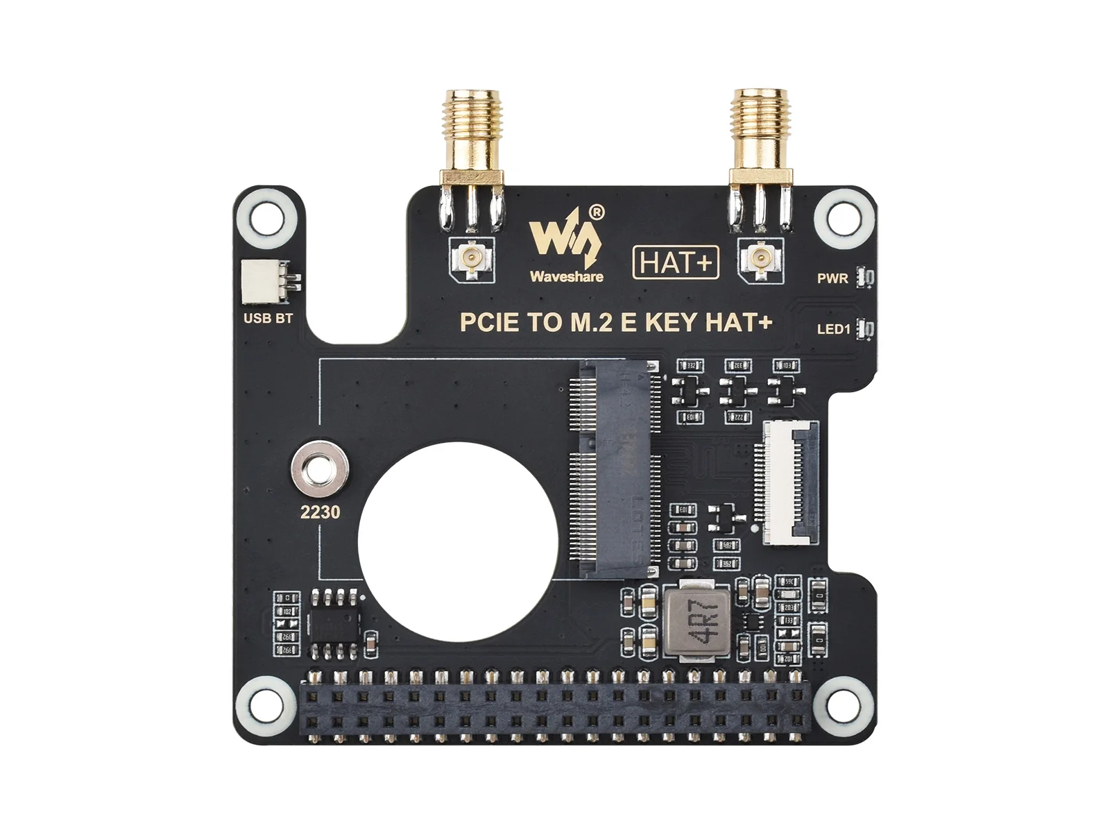 CAPPELLO PCIe a M.2 E KEY per Raspberry Pi 5, compatibile con NGFF (chiave M.2 E) NIC wireless, supporta connessione USB Bluetooth, HAT+
