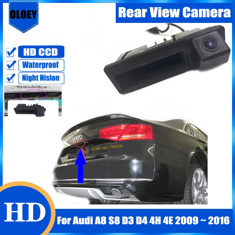 HD rear view camera For Audi A8 S8 D3 D4 4H 4E 2009 ~ 2016 Night Vision Waterproof Backup Parking Reversing Camera 