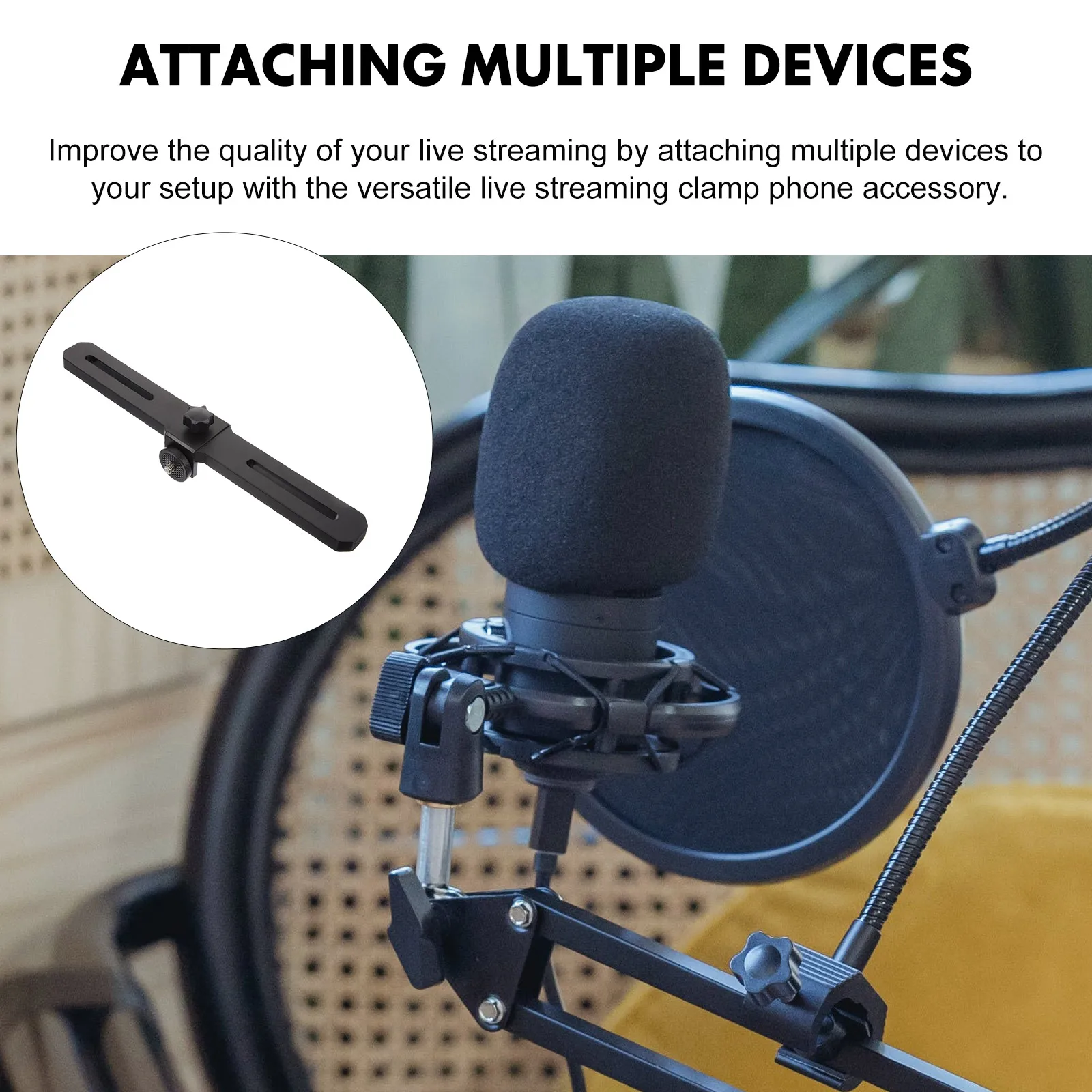 

Phone Clamp Tripod Mount Light Bar Bracket Camera Mount Extension Bar For Streamer Vlogger Live Streaming Equipment Holder