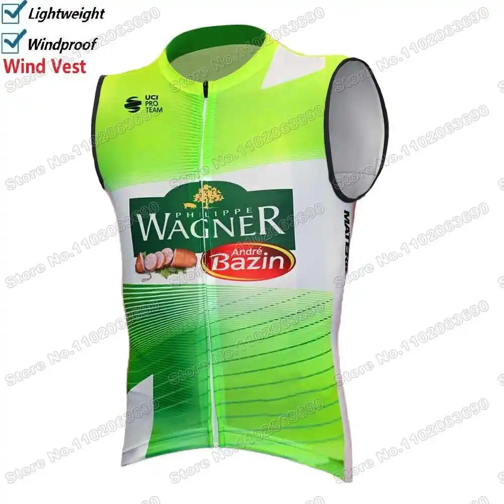 2025 Team Wagner Bazin WB Cycling Vest Windproof Men Wind Vest Cycling Jersey Sleeveless Bike Windbreaker MTB Bicycle Clothing