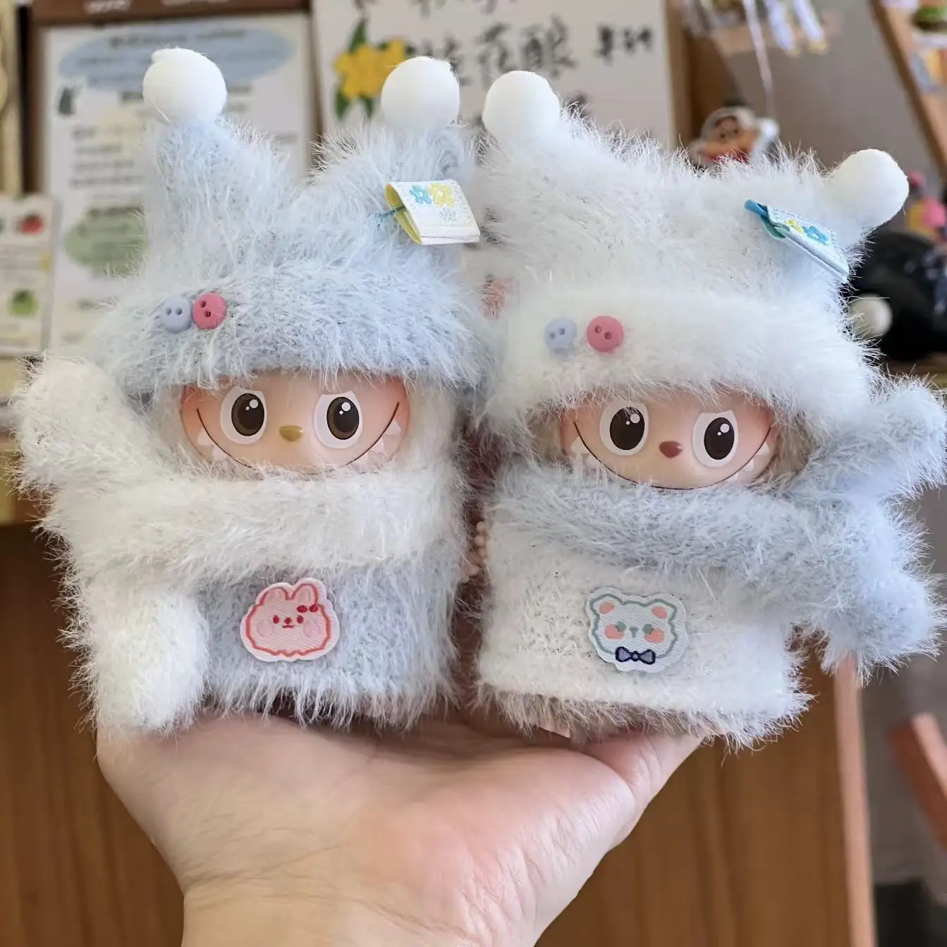 Для 4.0 Mini Labubu Одежда Зимний шарф из 3 предметов для Labubu The Monsters Pin для Love Series Для Mini Labubu Аксессуары для одежды