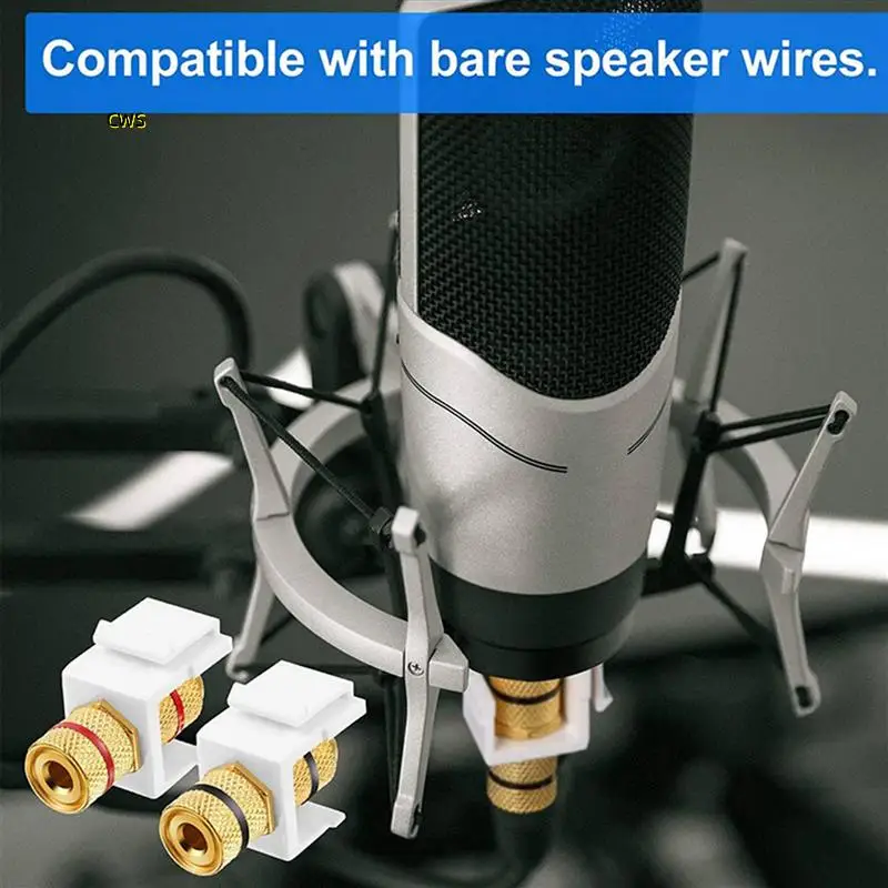 

24 Pieces Banana Jack Binding Post Keystone Jack Insert, Black And Red Rings Audio Speaker Keystone Connector Screw Type