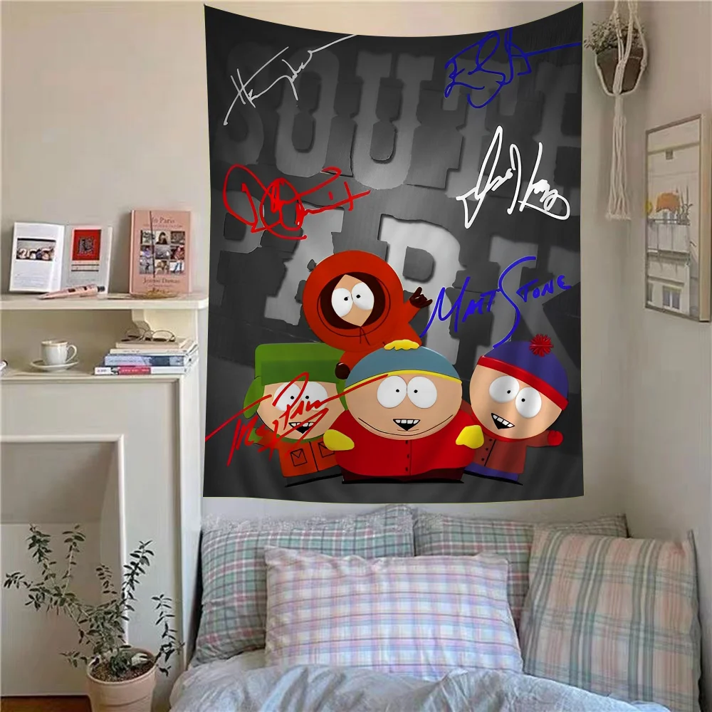 Cartoon S-South Cute P-Park Wall Tapestry Hanging Tarot Hippie Wall Rugs Dorm Wall Hanging Sheets