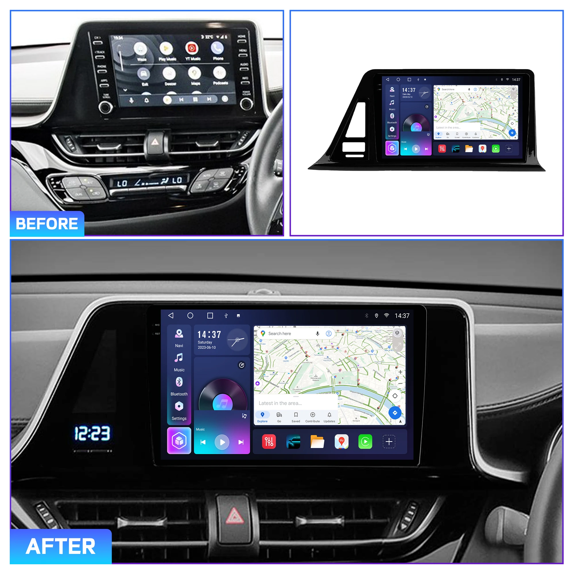 Penhui Android Car DVD Player Screen for Toyota C-HR CHR 2016 - 2020 RHD Audio Video 2 Din DSP  Bluetooth  Carplay