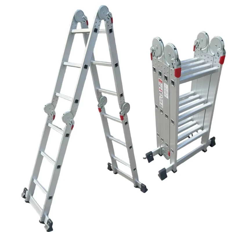 

Length Multipurpose Folding Aluminum Ladder 2.36m to 5.85m Home Foldable Ladder with Hinges