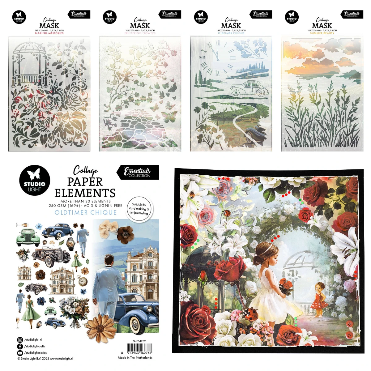 

Making Memories Collage Mask Layering Stencils for DIY Scrapbooking Flowers Crafts Stencil Album Template Handmade Decoration