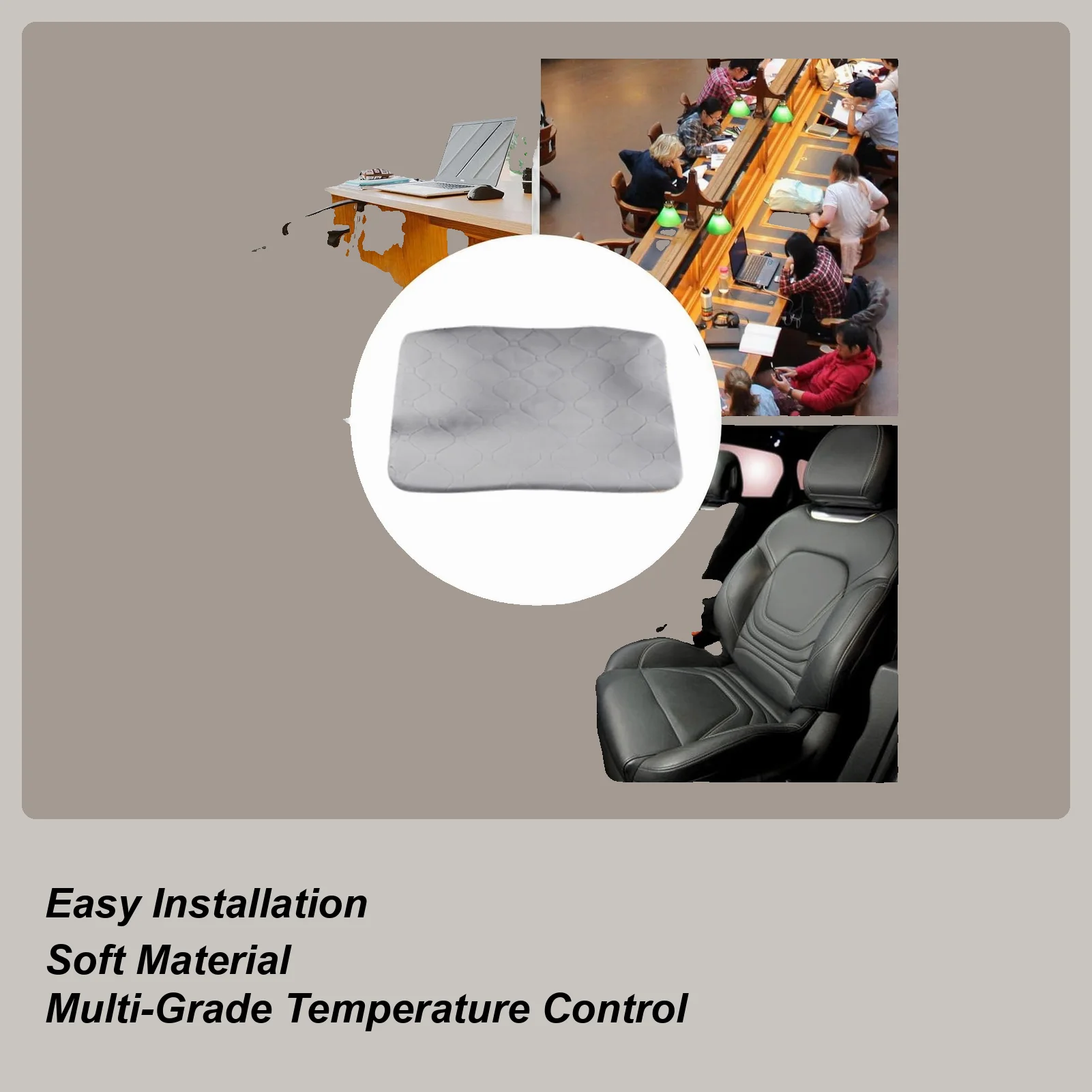 

Подушка сиденья с подогревом, подушка сиденья с подогревом, 6 настройков температуры, регулируемые ремни, коврик для кресла в самолете, инвалидной коляски, стола, грузовика