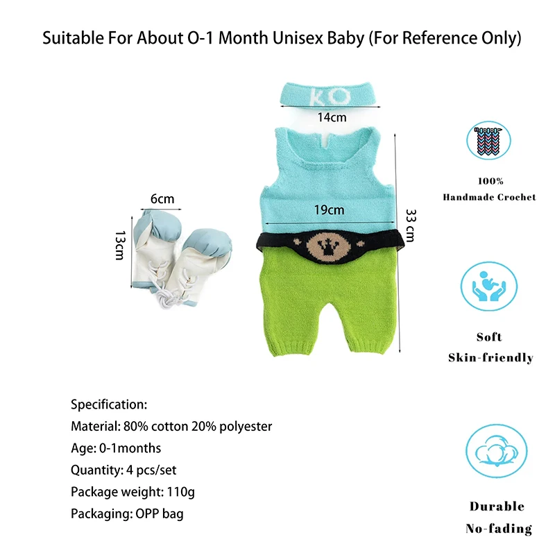 Neugeborene Fotografie Requisiten Baby Foto blau grün Boxer Babys Fotografie Zubehör Requisiten für Kleinkinder Mädchen Jungen