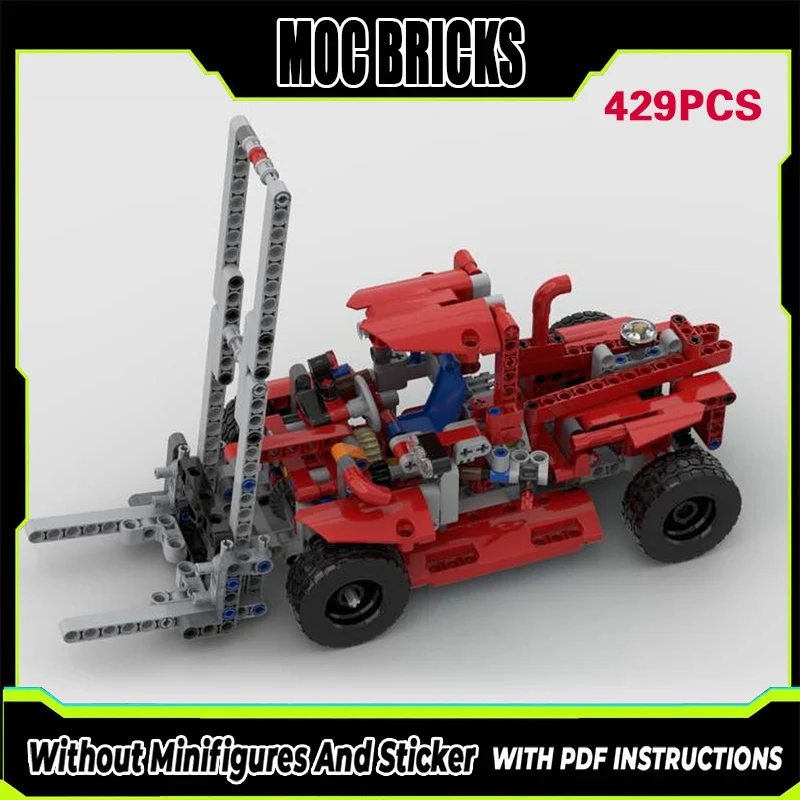 

City Car Model MOC Building Bricks Material Handling Forklift Modular Technology Gifts Holiday Assemble Children Toys Suit