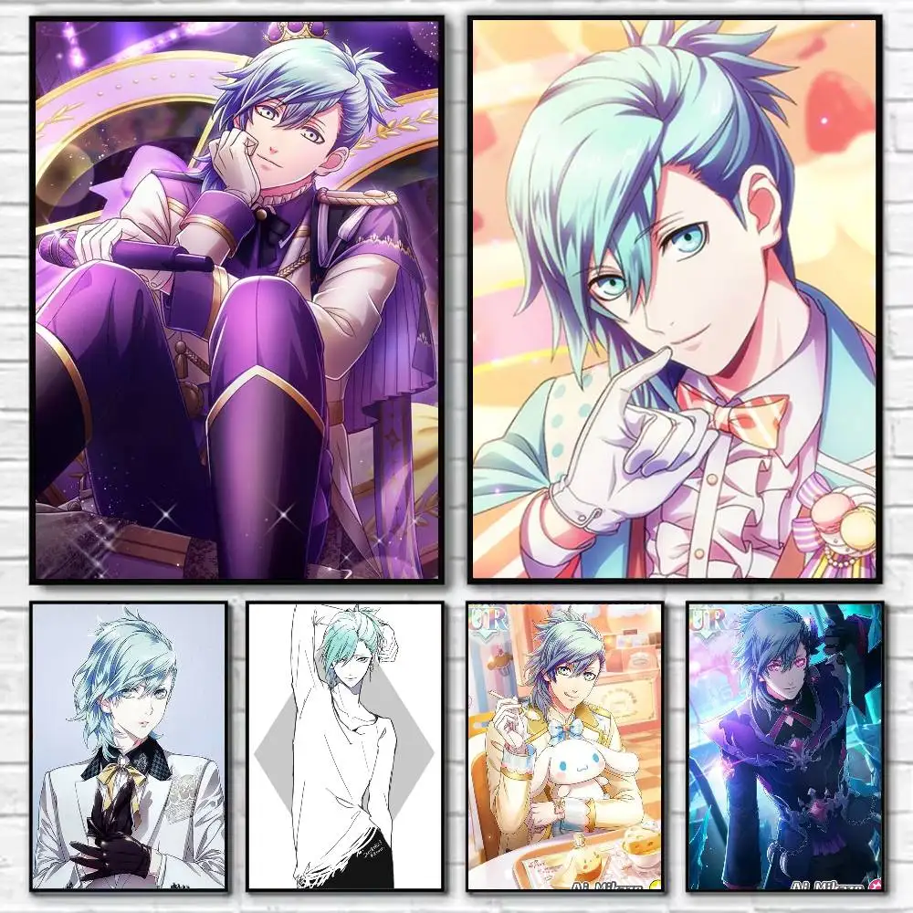 Uta no Prince Sama Ai Mikaze Poster Self-adhesive Art Waterproof Paper Sticker Coffee House Bar Room Wall Decor