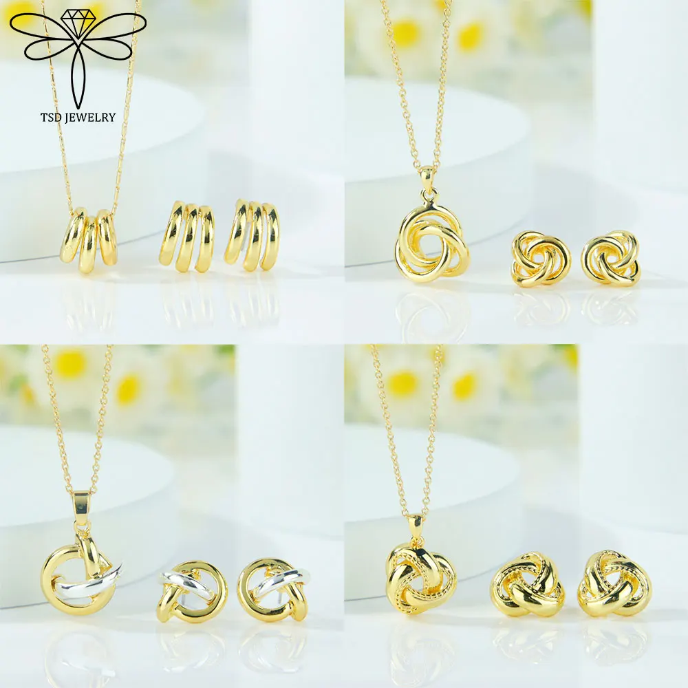 

European Fashion Geometric Jewelry Set 14k Luxury Charm Irregular Exquisite Necklace Stud Earrings For Women Baroque Jewellery