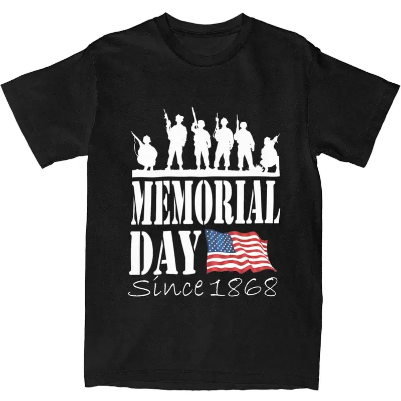 

Футболка с надписью «Мемориальный день с 1868 года», Классическая футболка для пар и Америки Y2K, забавная футболка из 100 хлопка, летние хипстерские повседневные футболки большого размера