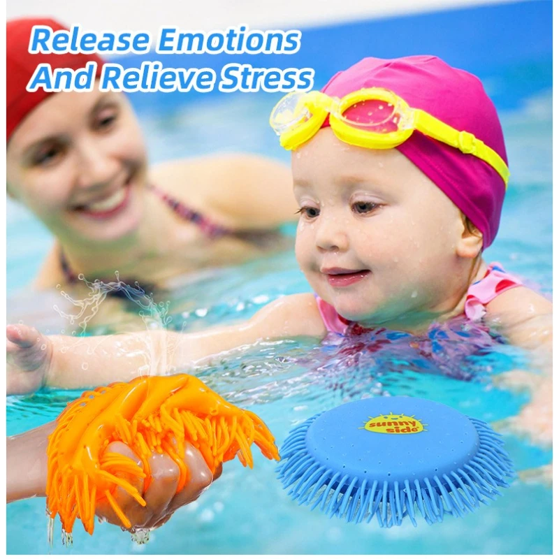 4Pcs Soft Waterproof TPR Water-absorbing Flying Balls, portable stress fidget toy for outdoor & office, nice relief gift