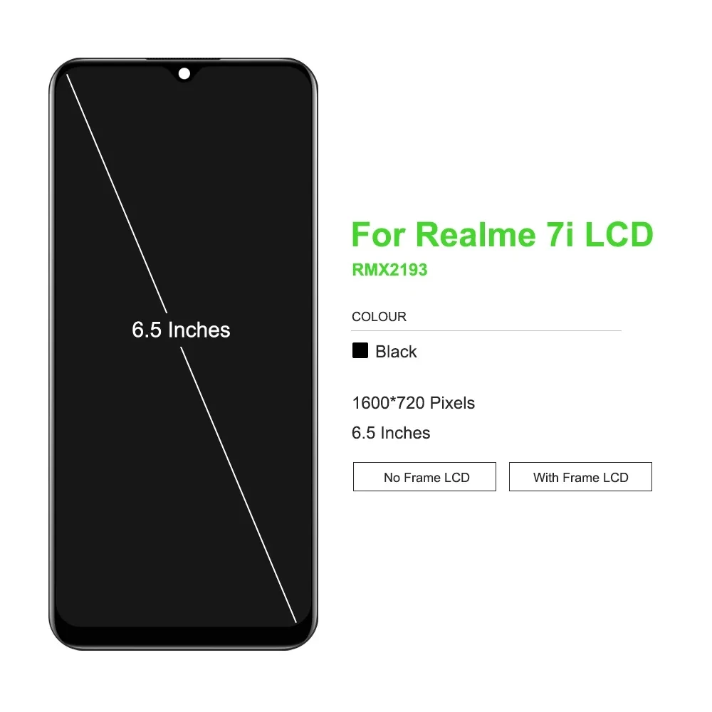 100% Original LCD For Realme 7i LCD Display Screen For RMX2103 Snapdragon 662 LCD Display Screen Digitizer Repair Parts