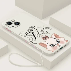 Disney Marie kot dla Apple iPhone 15 14 13 12 11 XS XR X 8 7 Pro Max Plus Mini etui na lewą linę