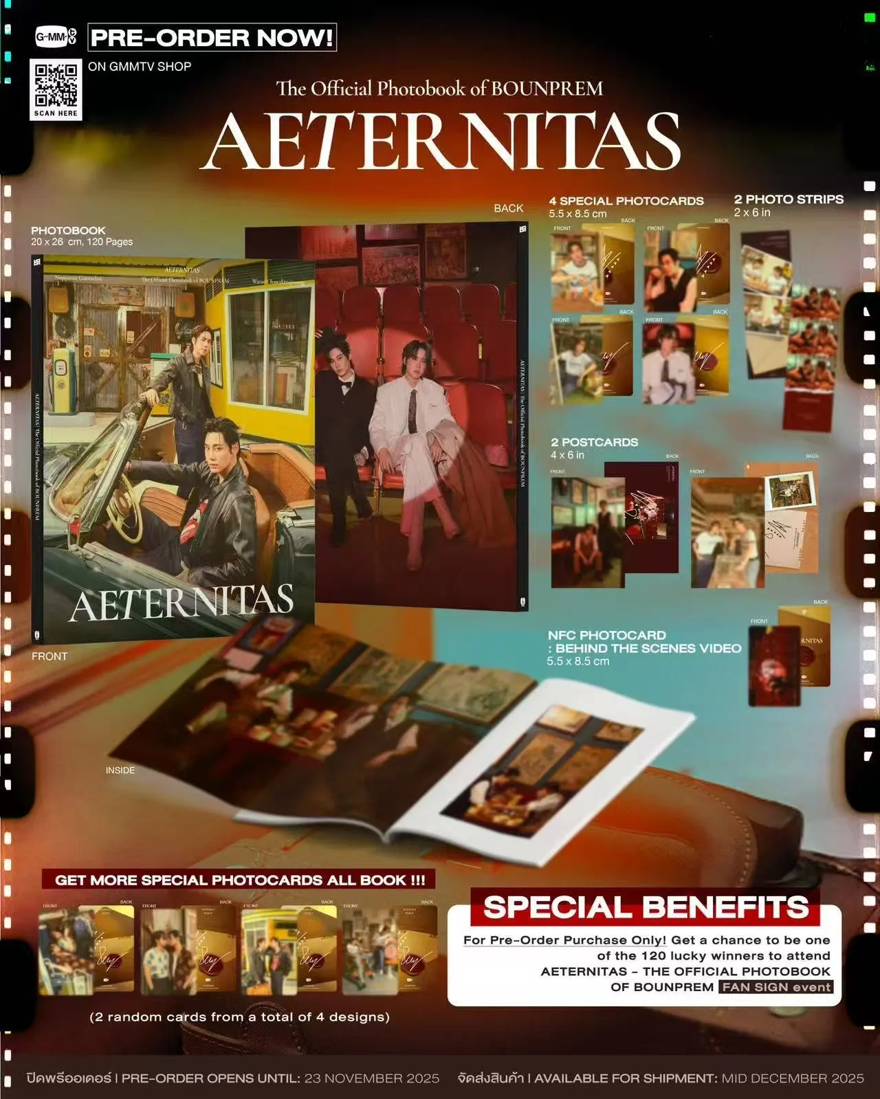 

2025 Official Gmmtv Thai Star Bounprem TV Serise Revamp The Undead Story Aeternitas Official Photobook