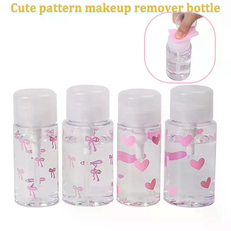 Boog Hart Druk Pompfles Hervulbare Dispenser Flessen Lege Fles Accessoires Voor Reinigingsolie Nagellak Remover