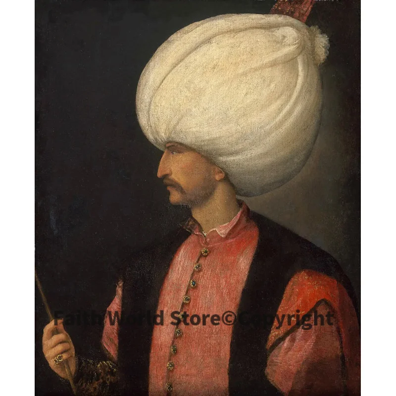 2025 OFFICE wall Decorative art # The Portrait of Sultan of the Ottoman Empire Suleiman I PRINT painting on canvas