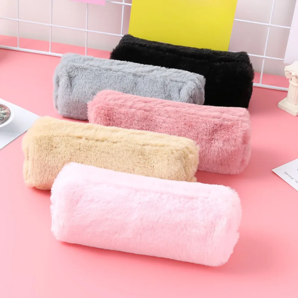 Cute fashion Plush Zipper Pencil Bag School Office Supplies Stationery Pouch Purse Storage Cute Makeup Bags Pencil Box