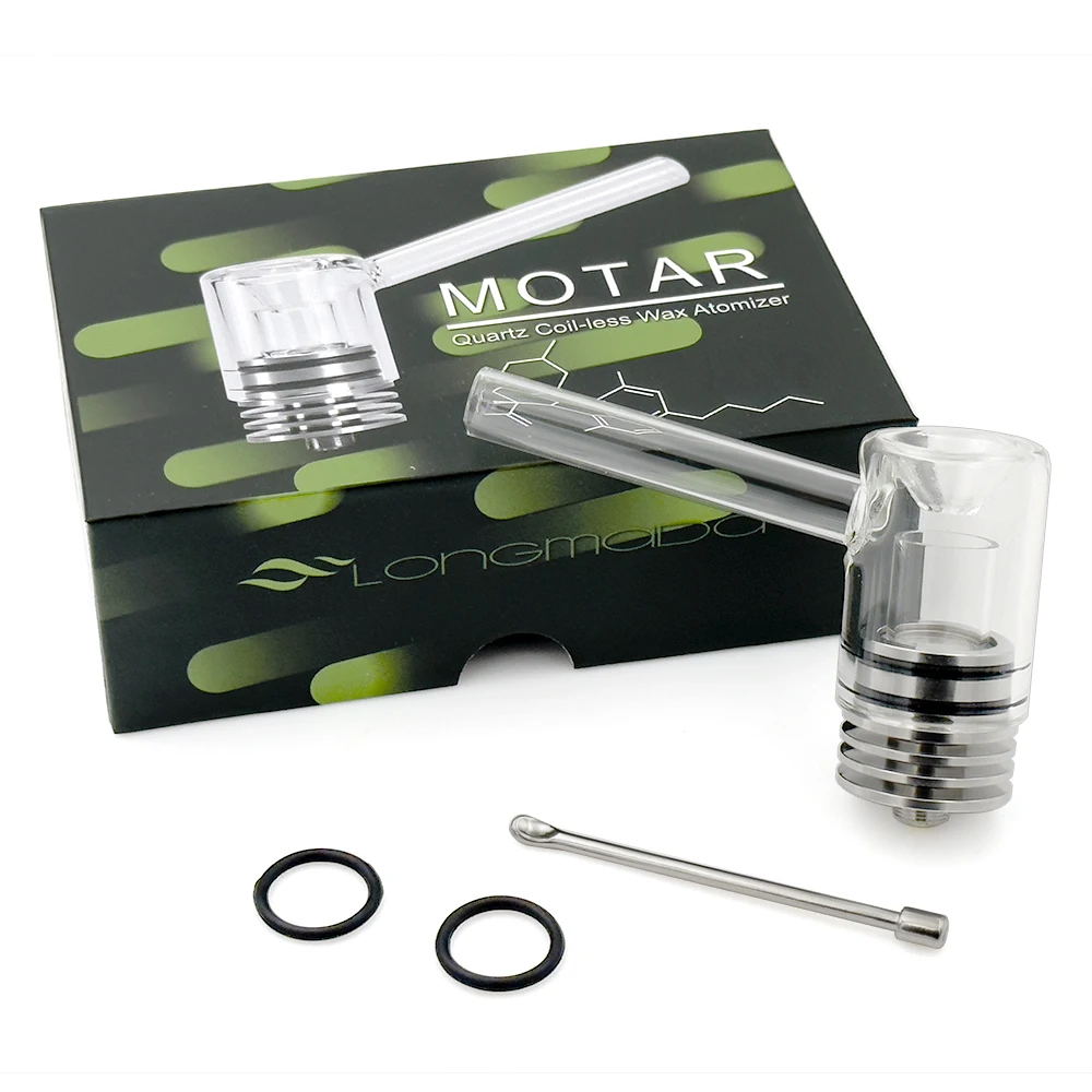 Longmada Motar Wax Atomizer Chamber Quartz Coil Concentrate Glass Tank for 510 Thread Box Mod Herbal Vaporizer Kit