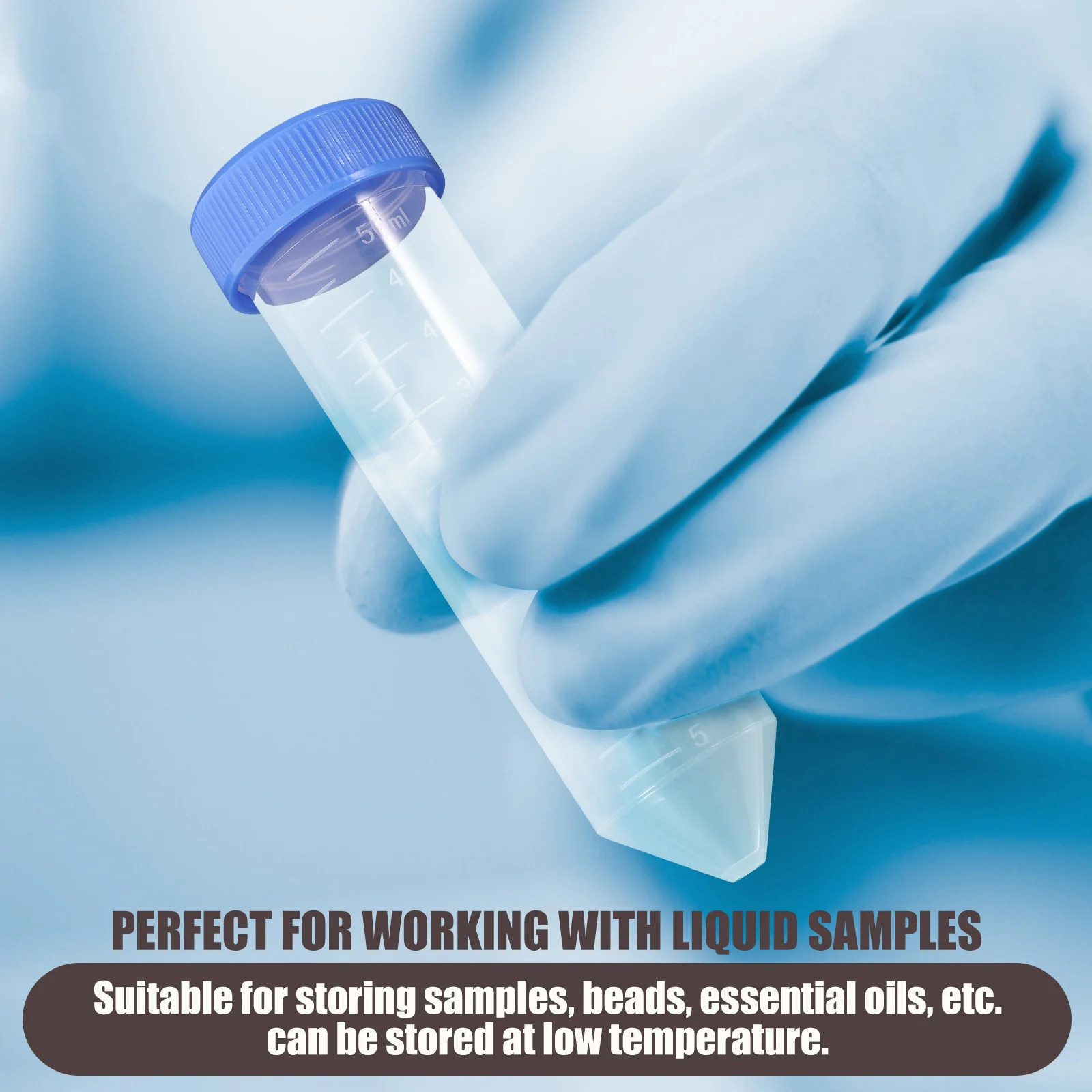 25 szt. Stożkowych probówek wirówkowych z zakrętką, probówki z ostrym czubkiem, polipropylenowe probówki wirówkowe, fiolki na próbki, butelki 50 ml