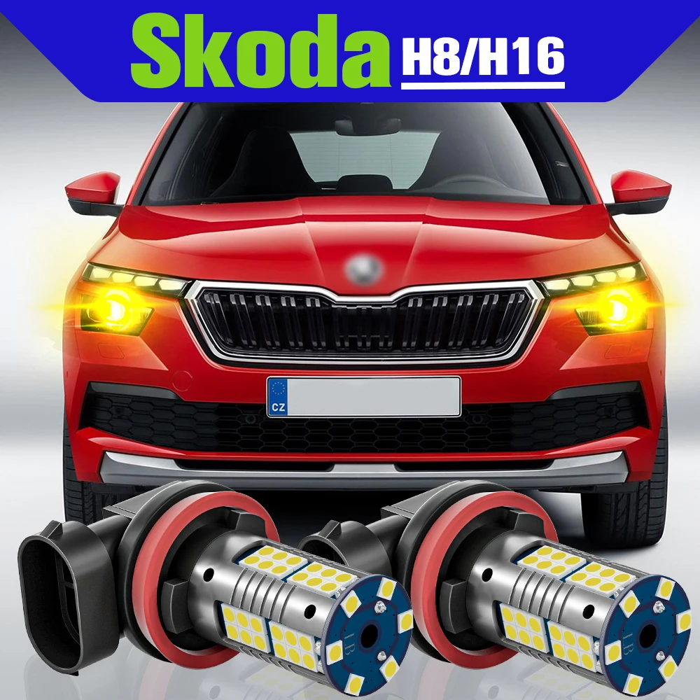 

Fog Light Accessories 2x LED H8 Lamp For Skoda Fabia Superb 2 3 Octavia mk2 mk3 a5 a7 Rapid Scala Yeti Kodiaq Karoq Kamiq