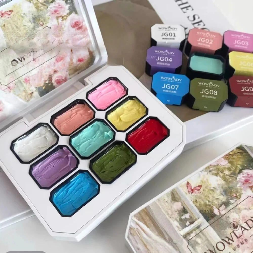 

9Colors No Wipe Oil Painting Liner Gel No Flowing Nail Art Semi Permanent 3D UV Texture Carving Flowers Manicure Drawing Gel
