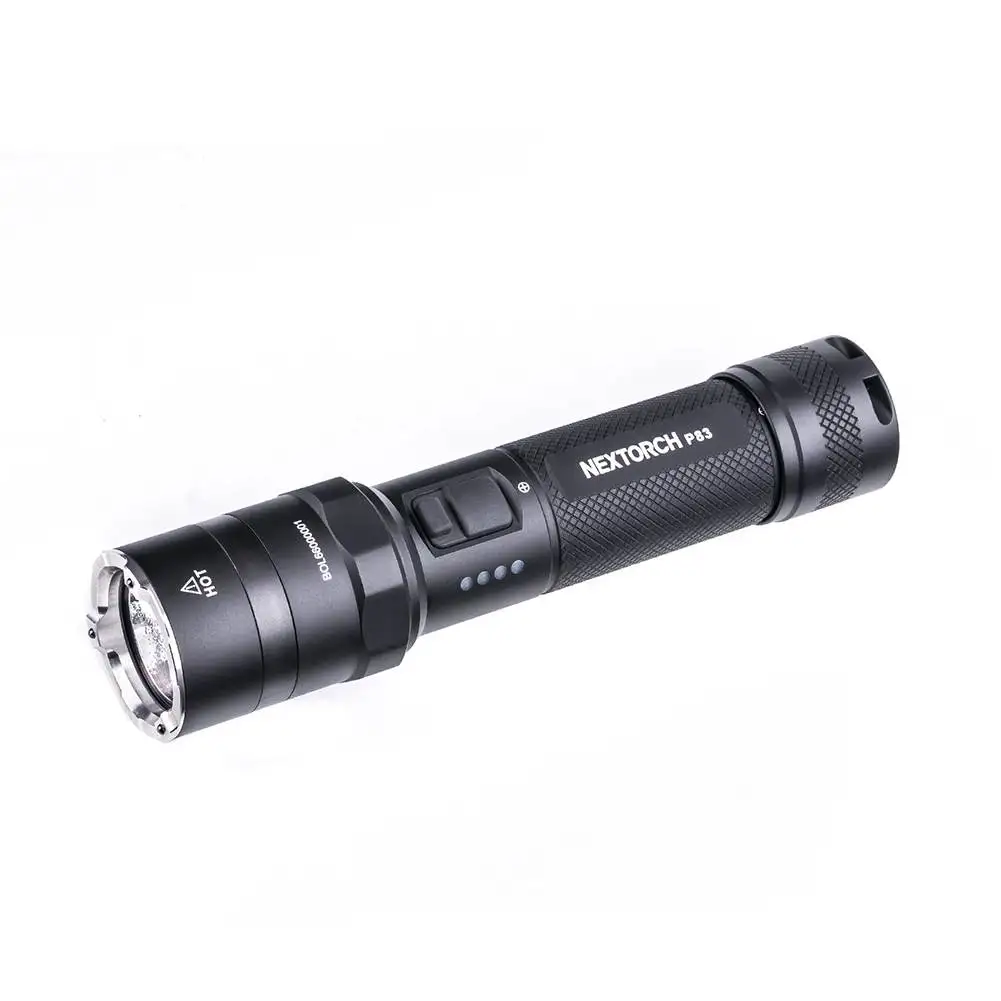 Nextorch P83 Duty/Tactical Flashlight with Red/Blue Warning Lights, 1300 Lumens, 18650 Battery, Type-C Rechargeble, Strike Bezel