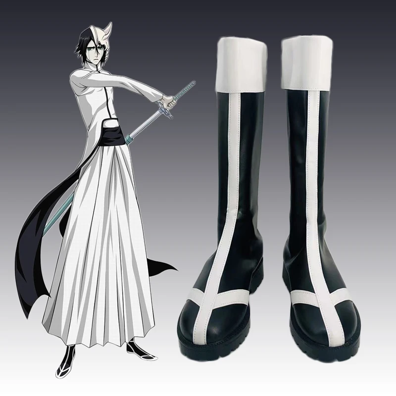 Anime Ulquiorra Cifer Cosplay Cosplay Shoes Black Long Boots Role Play Uniform Halloween Carnival Christmas Party Custom Made