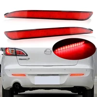 1 par para Mazda3 Mazda 3 2010 2011 2012 2013 lente ahumada roja/negra Reflector de parachoques LED luz de freno trasero para MAZDASPEED3