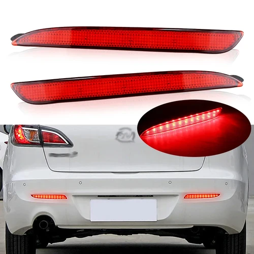 1 par para Mazda3 Mazda 3 2010 2011 2012 2013 lente ahumada roja/negra Reflector de parachoques LED luz de freno trasero para MAZDASPEED3