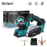 Drillpro Cordless Electric Hand Planer Woodworking Home DIY Cutting Tool Power Planer Stand for Wood for Battery