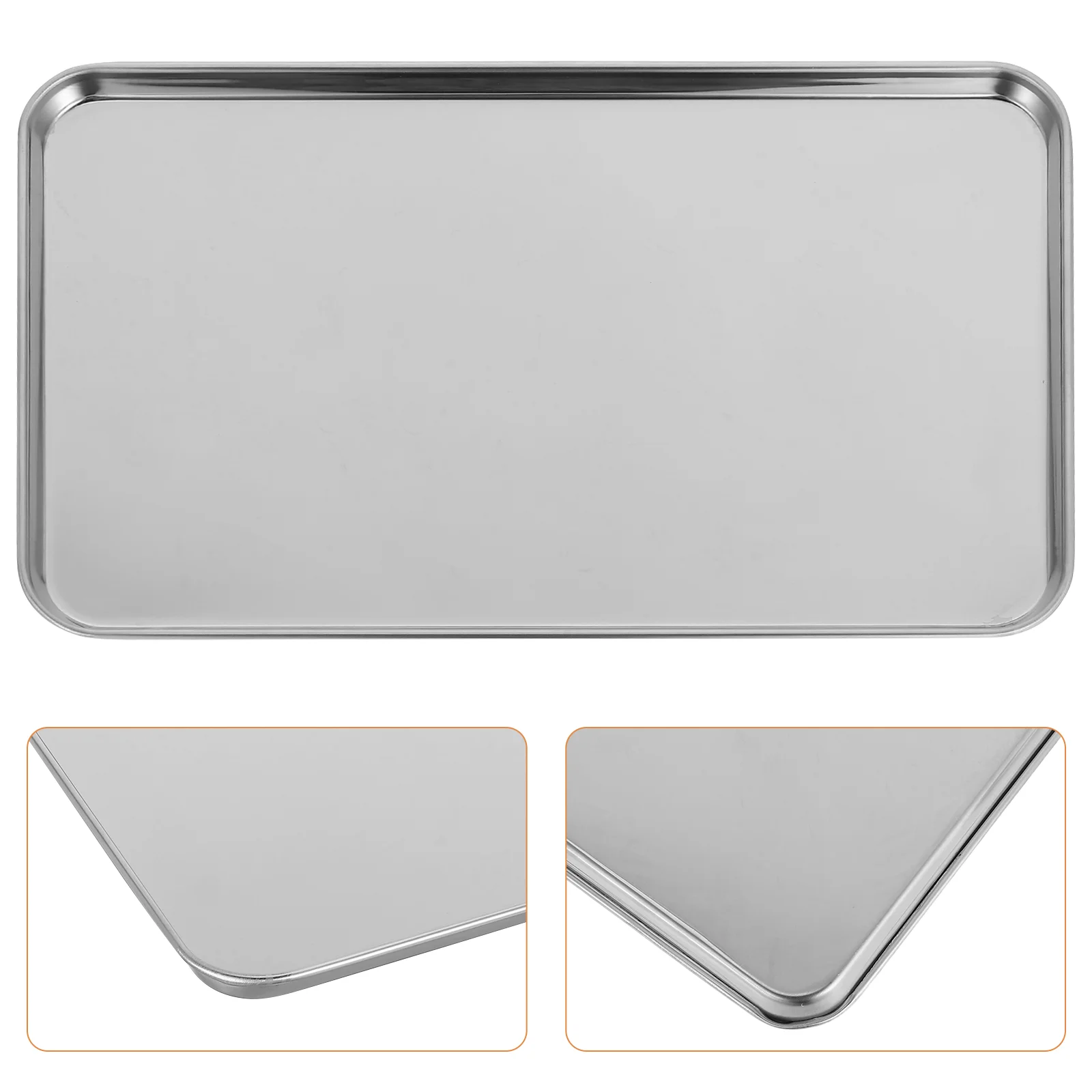 

Stainless Steel Tray French Bread Rectangular Food Appetizer Home Plate Storage Serving