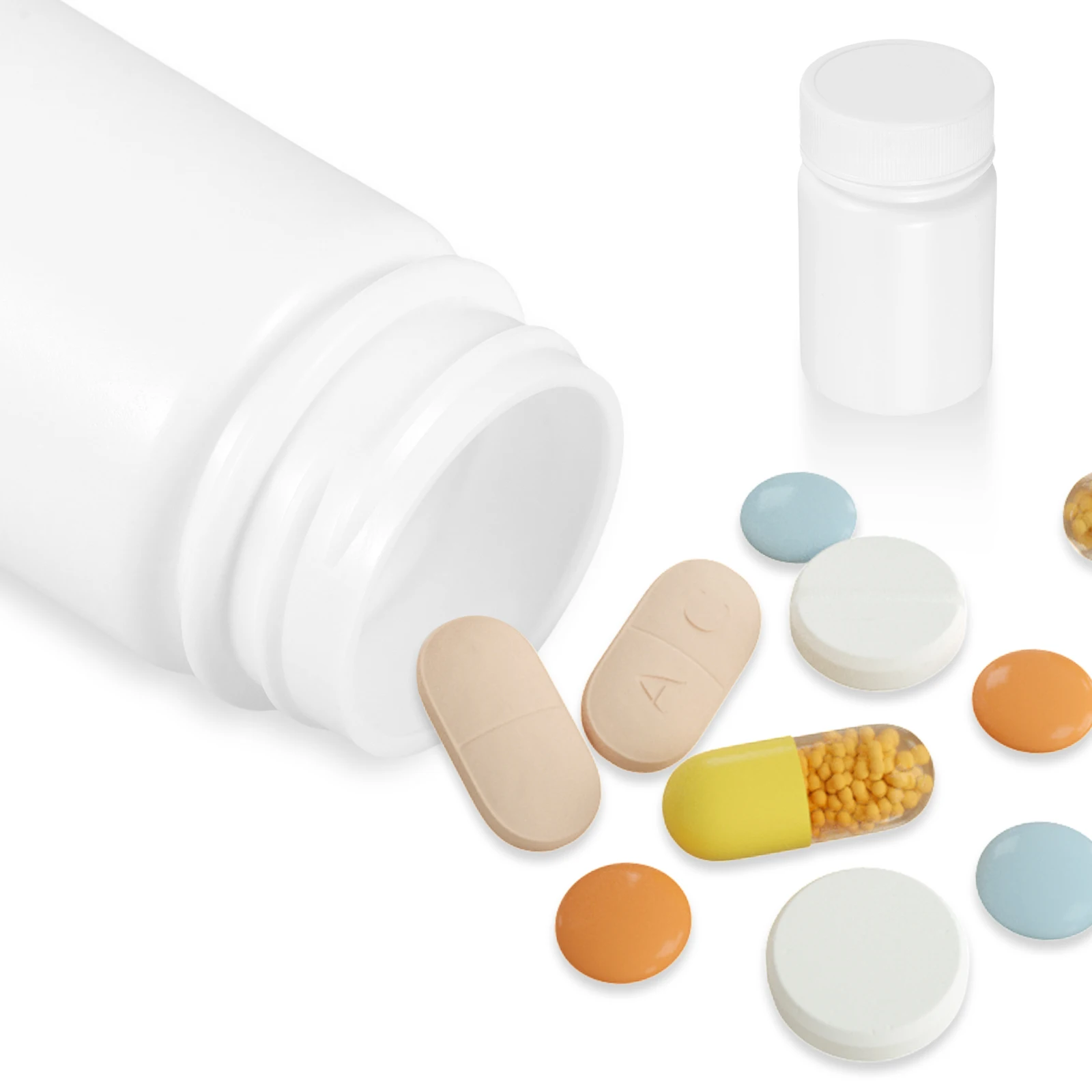 

10 Pcs Vial Medicine Bottles with Caps Container Portable Small Medication Storage Travel Automatic