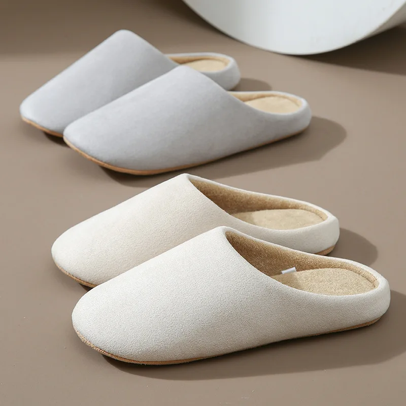 

Silent Cotton Slippers Indoor Home Men Women Soft Bot Simple Couple Wooden Floor No Noise Korean Sle Fly Blue Valley