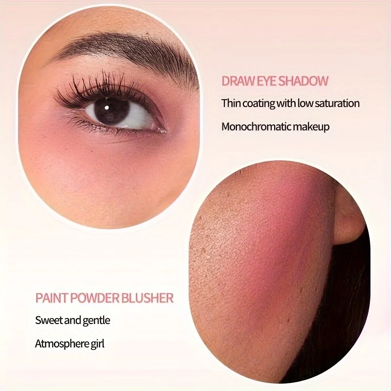 Boule de fard à joues crème, formule hautement pigmentée, finition semi-fatte et poudre, bâton de surbrillance de fard à joues de couleur mélangable pour les yeux, les lèvres et les joues
