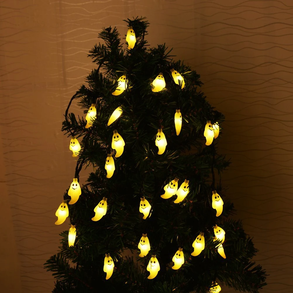 

LED Ghost Light String Solar Halloween Decorations Outdoor Party Lights Decorative up Cute Yard