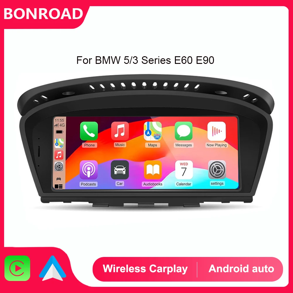 Bonroad 8.8'' Multimedia Screen CarPlay Android Auto GPS Navigation For BMW 5/ 3 Series E60 E61 E62 E63 E64 E90 E91 E92 E93 M3