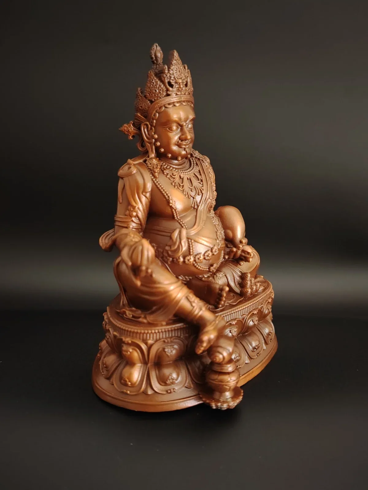 Tibetan pure copper, yellow god of wealth, Nepalese craftsmanship, Tibetan bala, copper Buddha statue ornament, gathering wealth