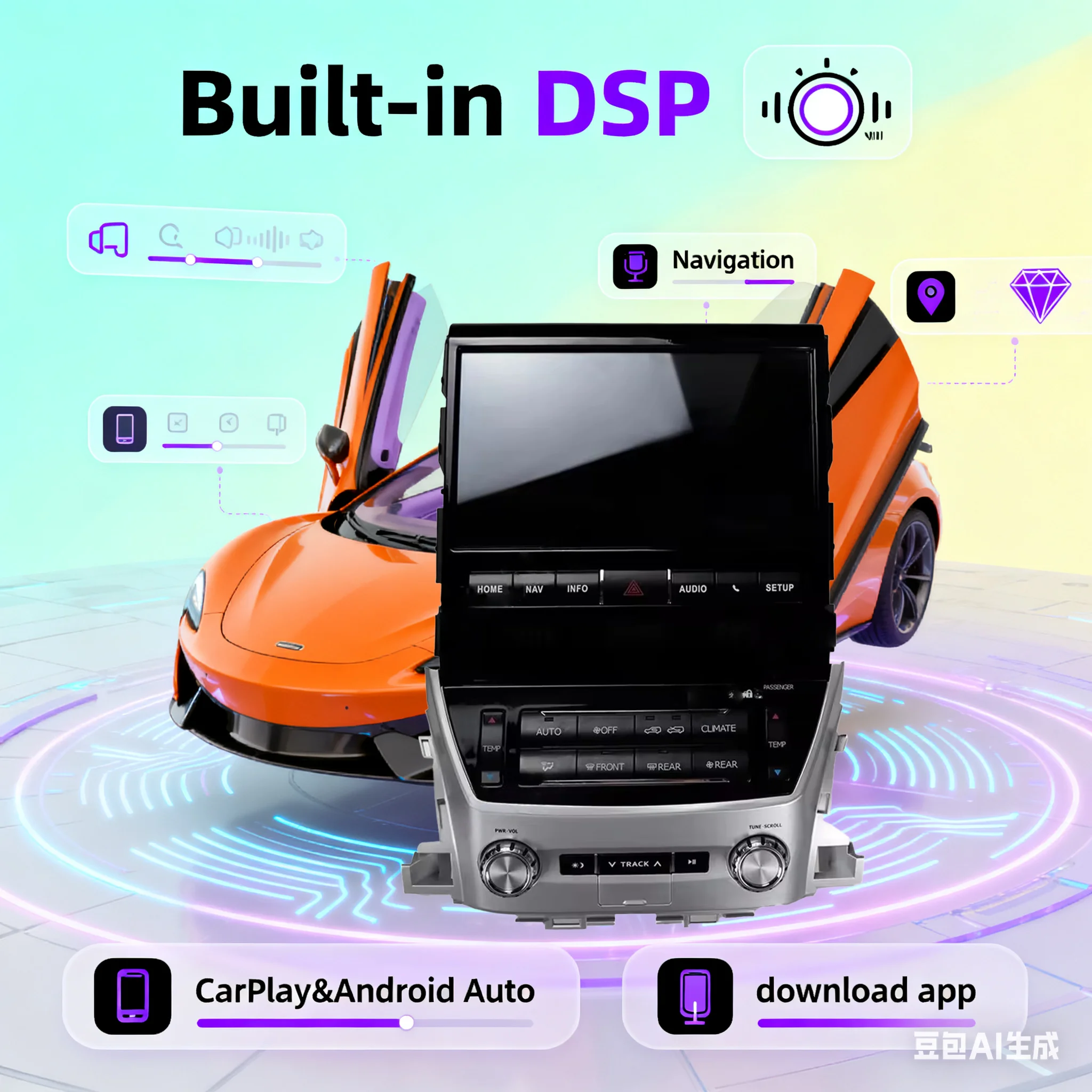 

Мультимедийный Android-плеер с кондиционером, автомобильный радиоприемник, стерео для Toyota LAND CRUISER 2016-2022, аудиоприемник, головное устройство