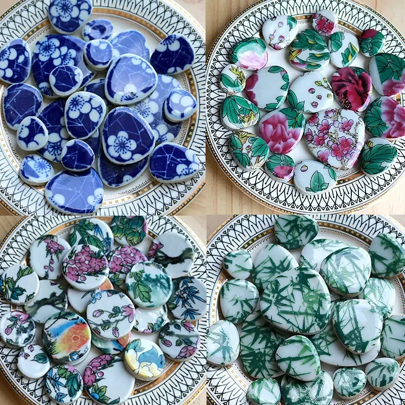 100g DIY Ceramic Mosaic Tiles Glass Mirror Handmade Ornaments Tiles Wall Crafts Colorful Crystal for Decorative Materials