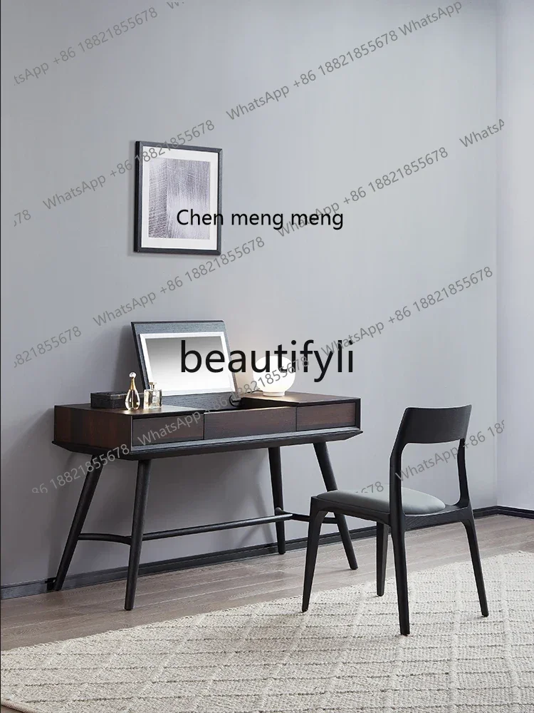 

X FH Italian Style Modern Bedroom Solid Wood Makeup Table scandinavian Extremely Minimalist Small Apartment Dressing Table