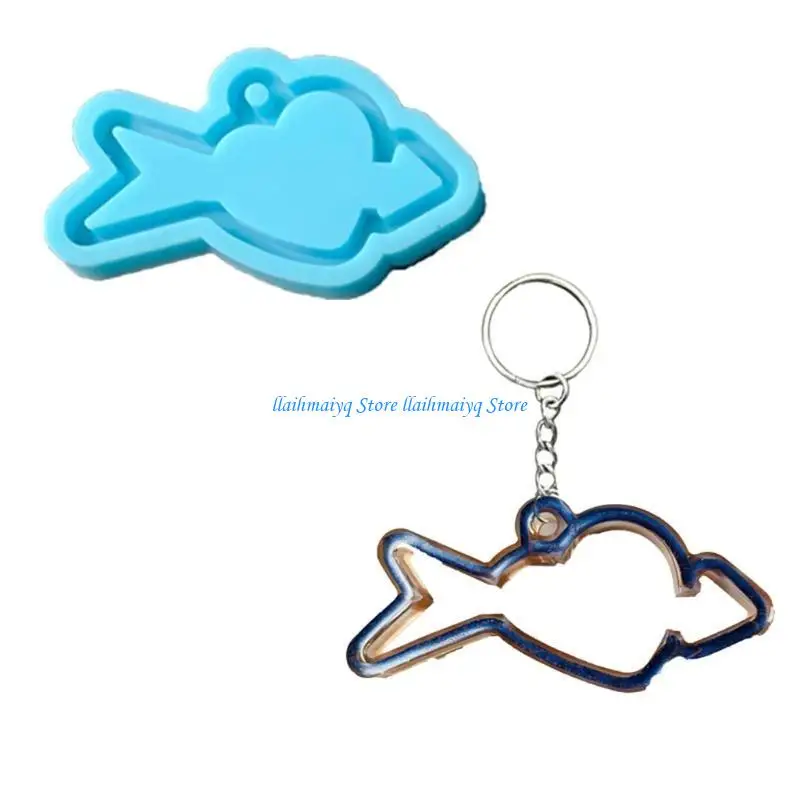 573B Valentine's Day Keychain Epoxy Resin Mold Necklace Pendants Silicone Mould DIY Crafts Jewelry Casting Tools