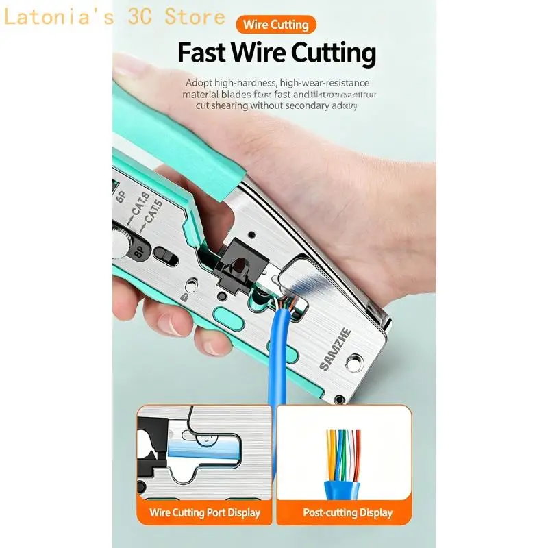RJ45 RJ11 Kabel Crimpzange 8P 6P für die Reparatur von Heimverkabelungen X3UB – Detail 9