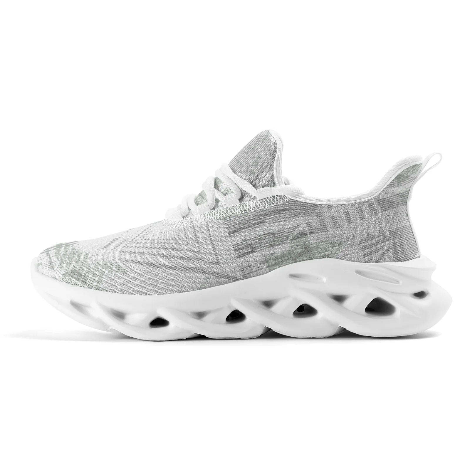 Custom Shoes Boy's Casual Sneakers Geometric Patterns Lightweight Walking Running Shoes Mesh Lace Up Footwear EUR36-48